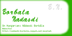 borbala nadasdi business card